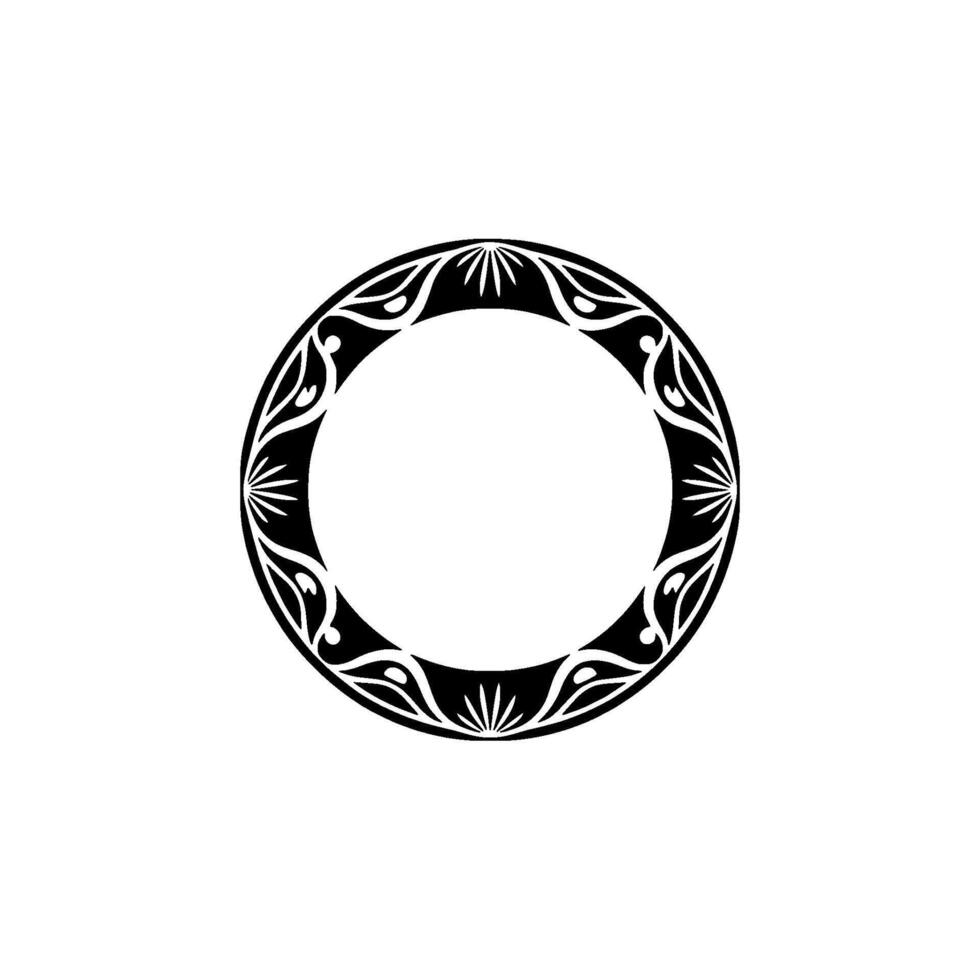 Decorative Circular Frame Black White vector