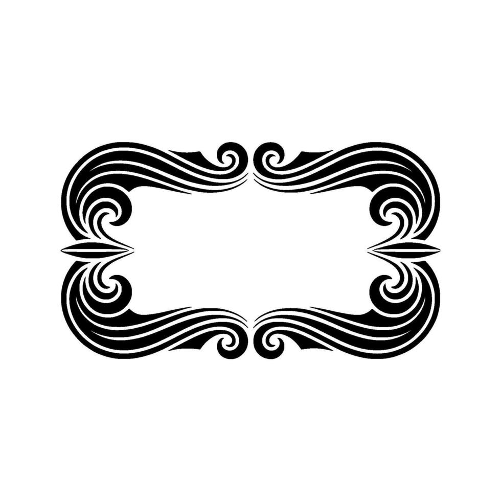 Elegant Art Deco Frame, Black and White, Decorative Border for vector
