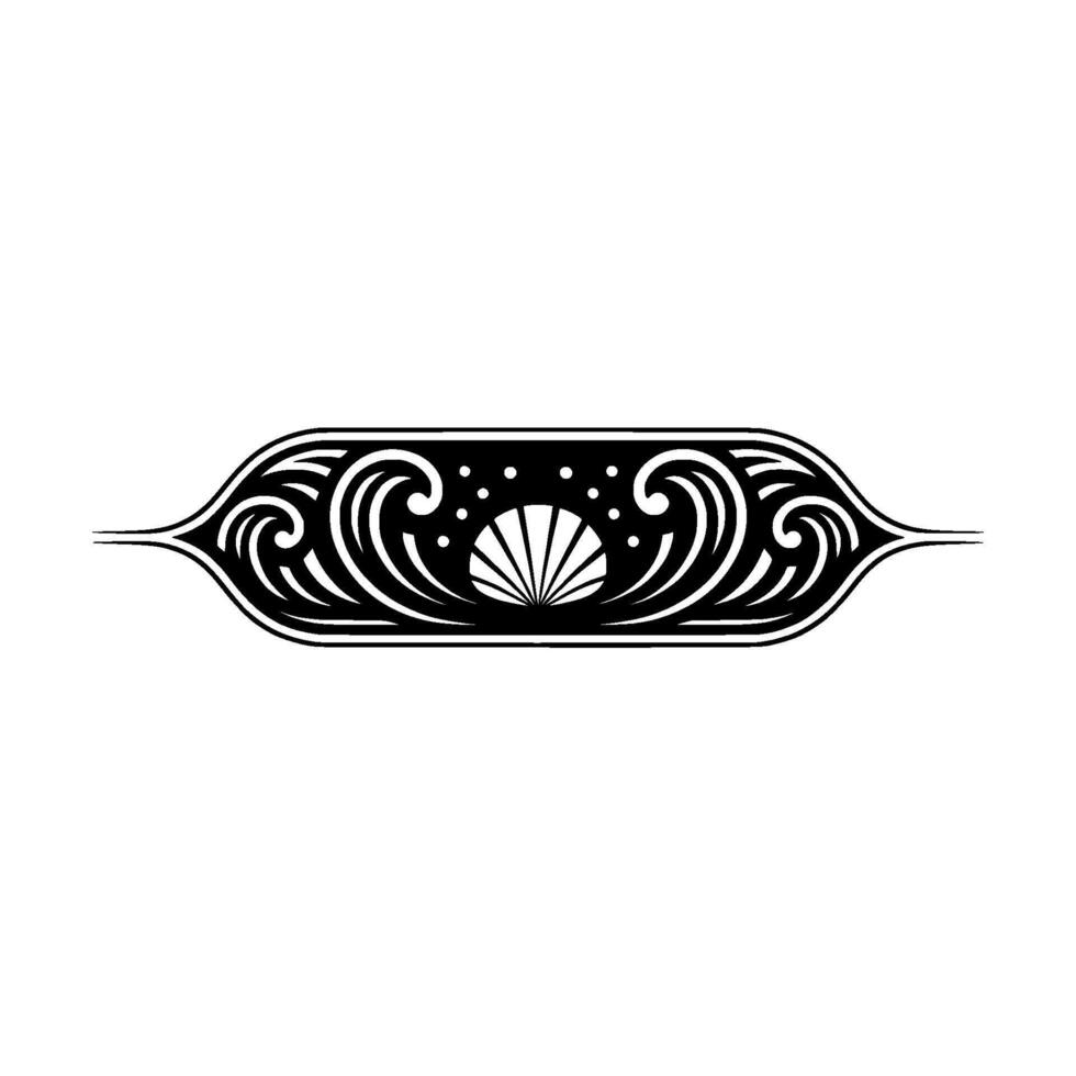 Elegant Art Deco Scrollwork , Black and White Ornament on Light Background vector