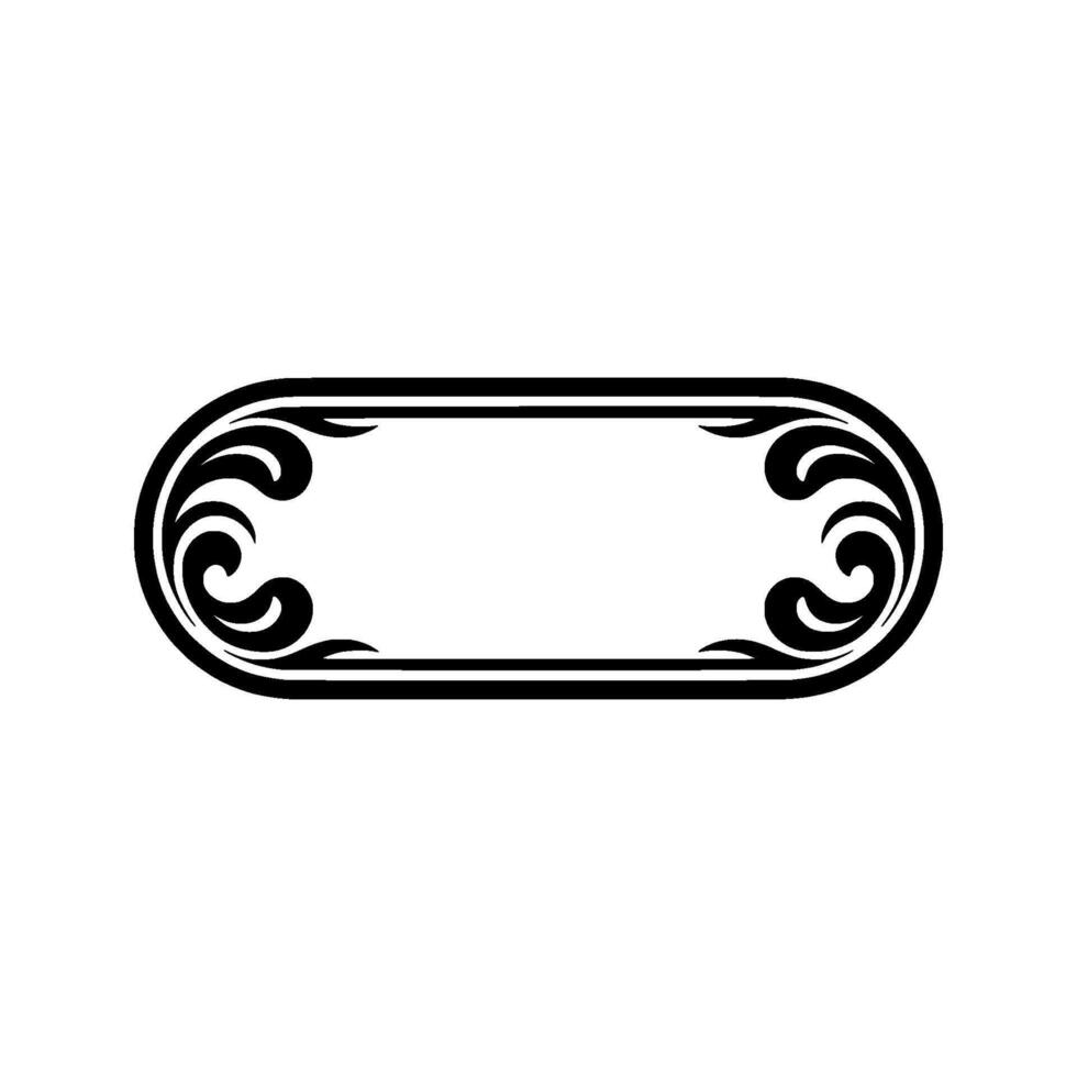 Elegant Black White Ornamental Oval Frame, Illustration vector