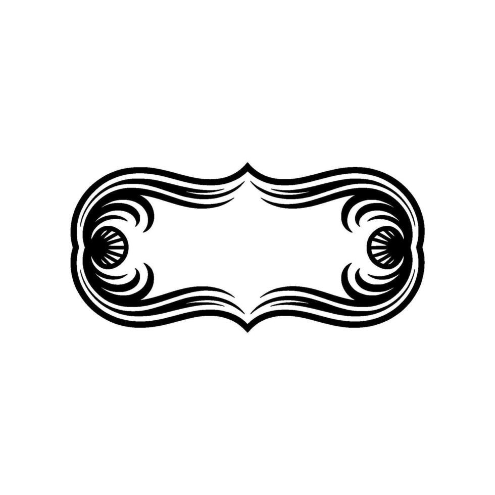 Elegant Black and White Ornamental- Frame Element vector