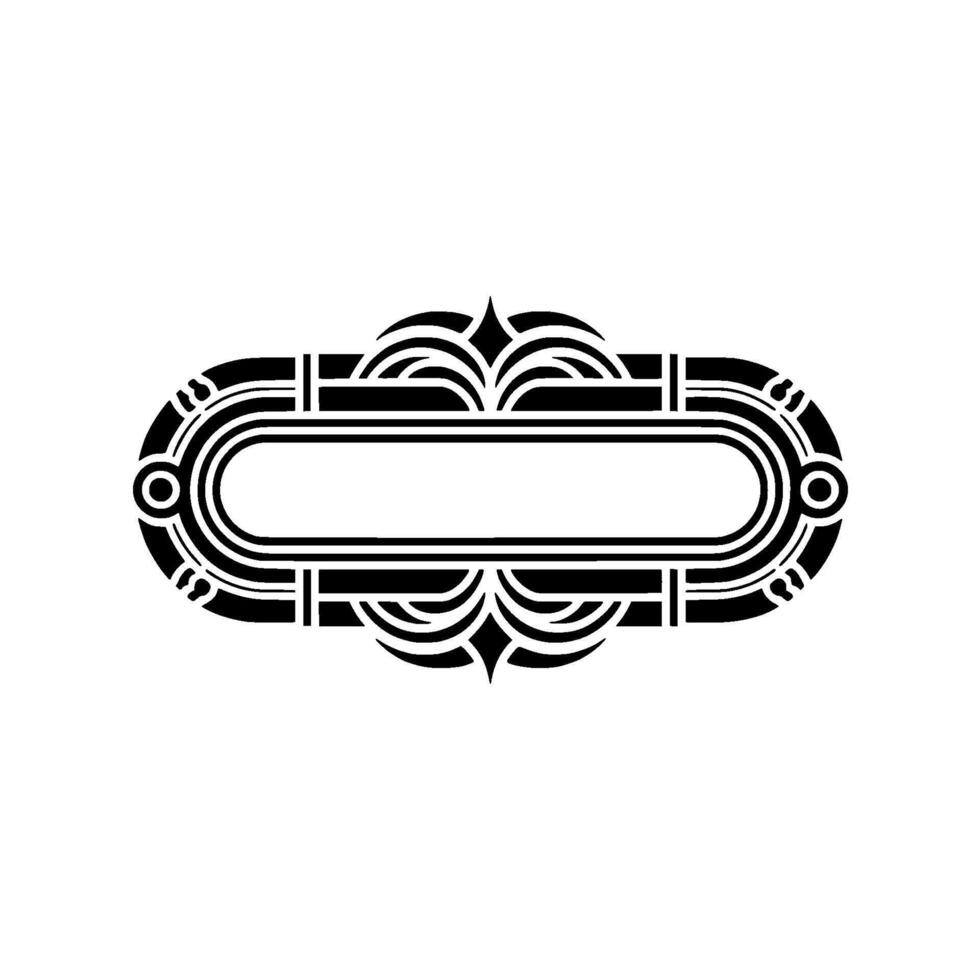 Art Deco Oval Frame , Elegant Black and White, Modern vector