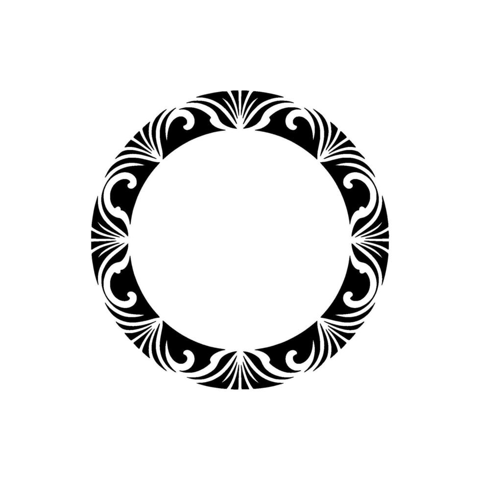 Elegant Circular Ornament in Black, and White vector