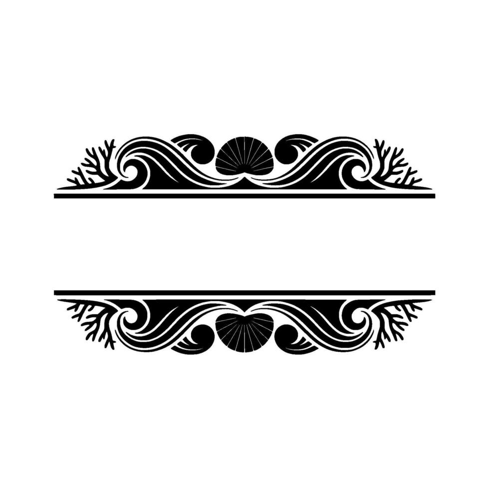 Elegant Sea-Themed Divider in Black and White vector