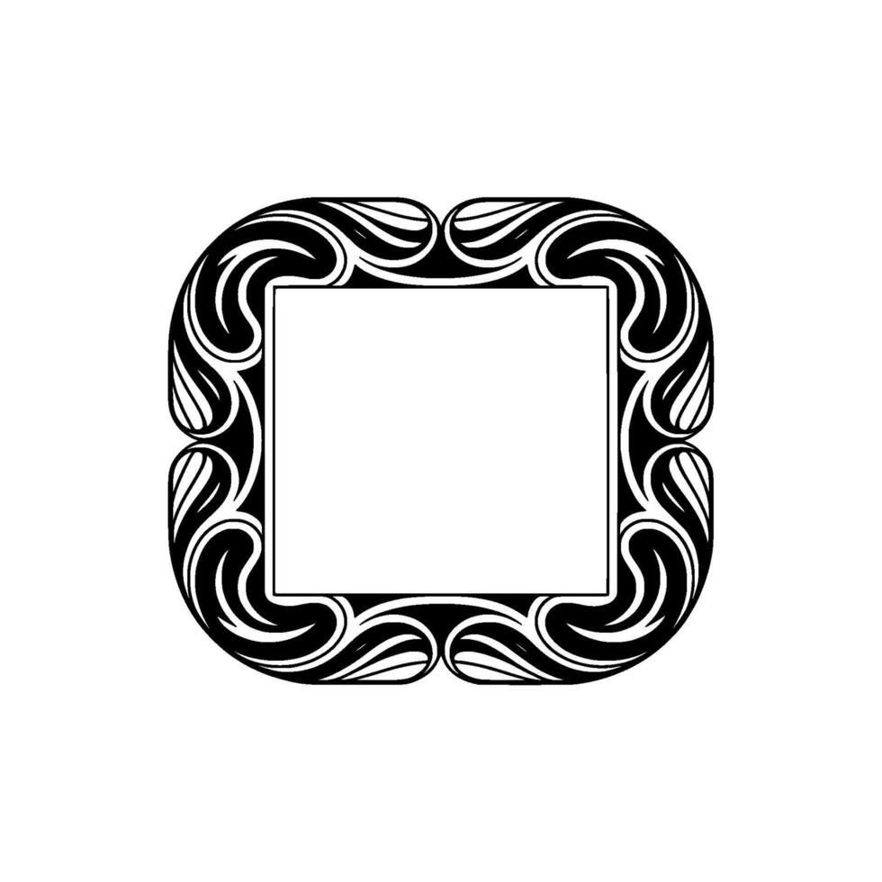 Elegant Art Nouveau Frame with Swirling Ornament on Neutral Background vector