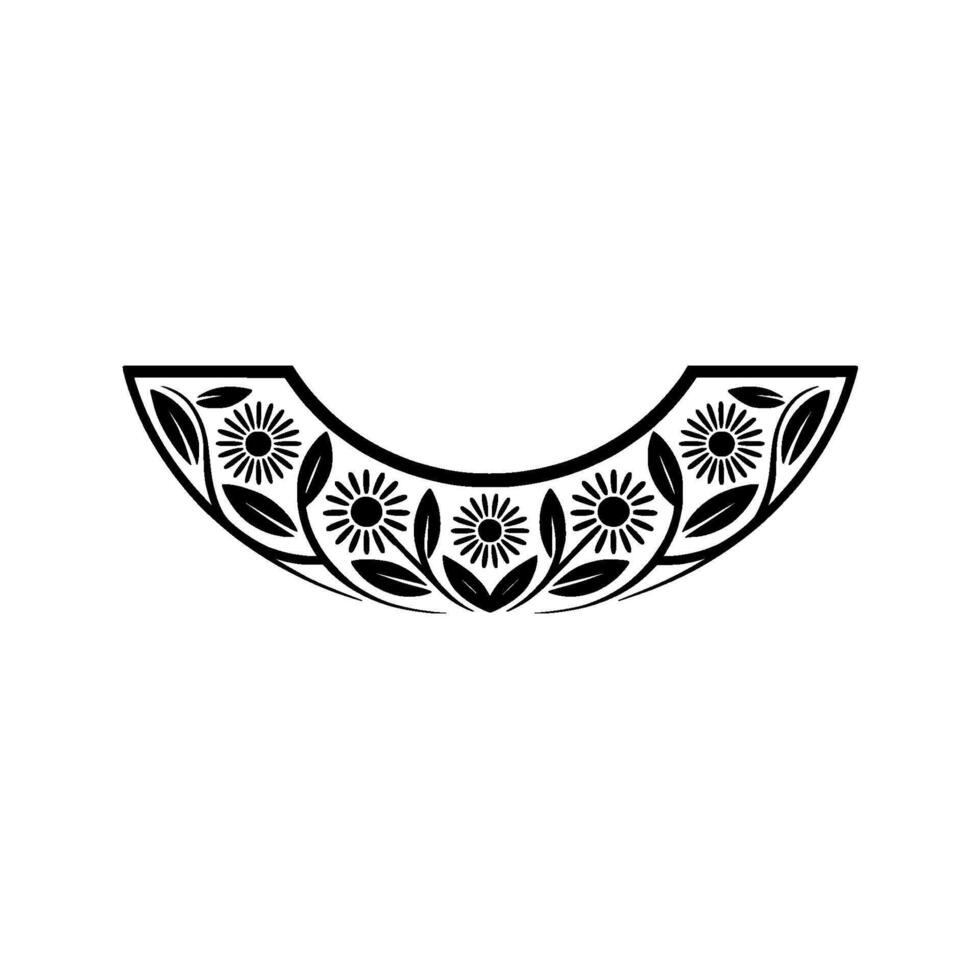 Elegant Floral Curve Illustration in Black and White vector