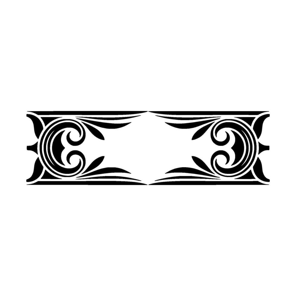 Elegant Black White Ornament Frame - Decorative vector
