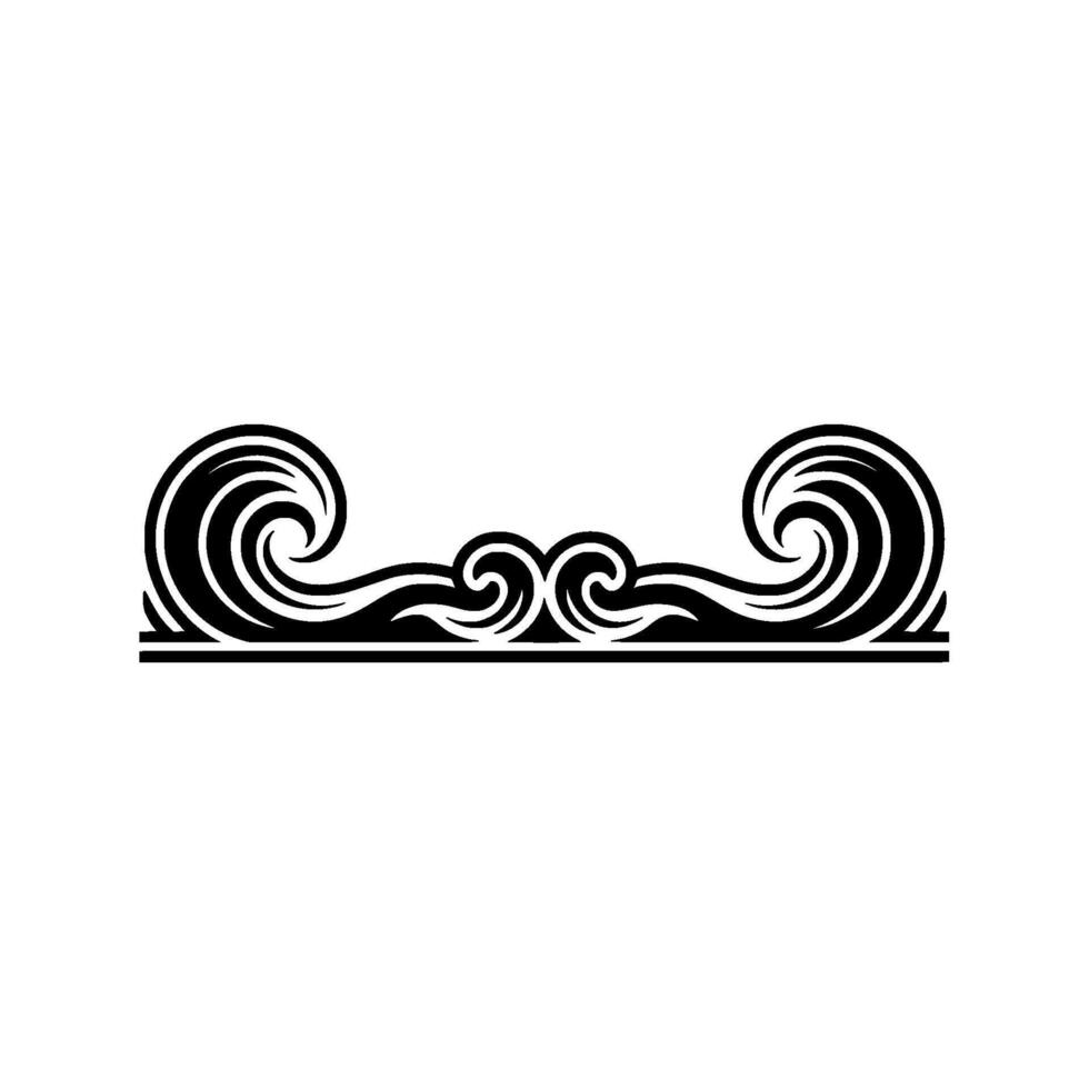Elegant Swirls and Waves Border , Decorative vector