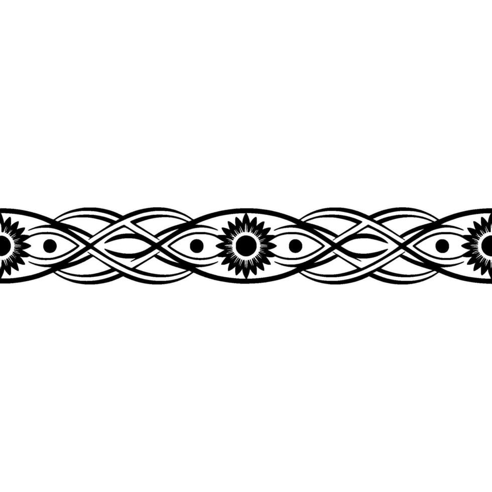 Black White Ornamental Border - Floral Geometric Pattern vector