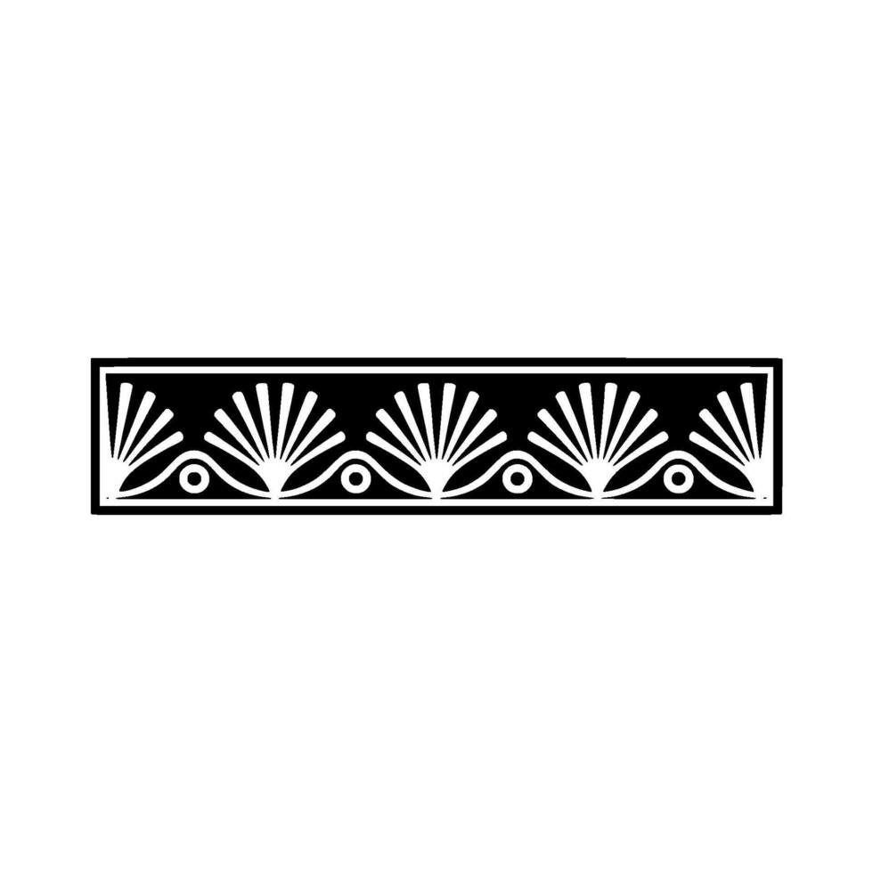 Decorative Art Deco Border Element, Black White vector