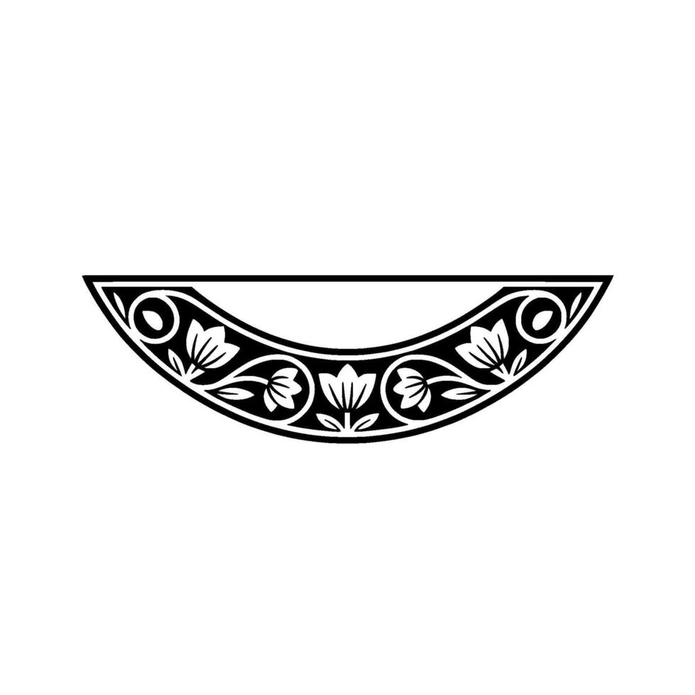 Elegant Floral Arch Element, Black and White , Decorative vector