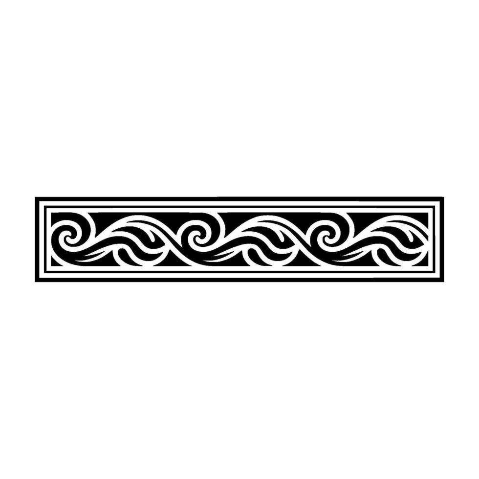 Elegant Black White Swirl Border Element vector