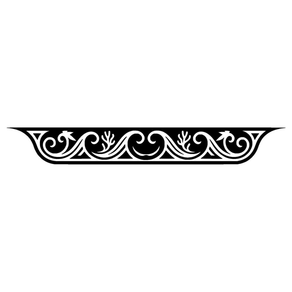 Elegant Black White Floral-- Border Element vector