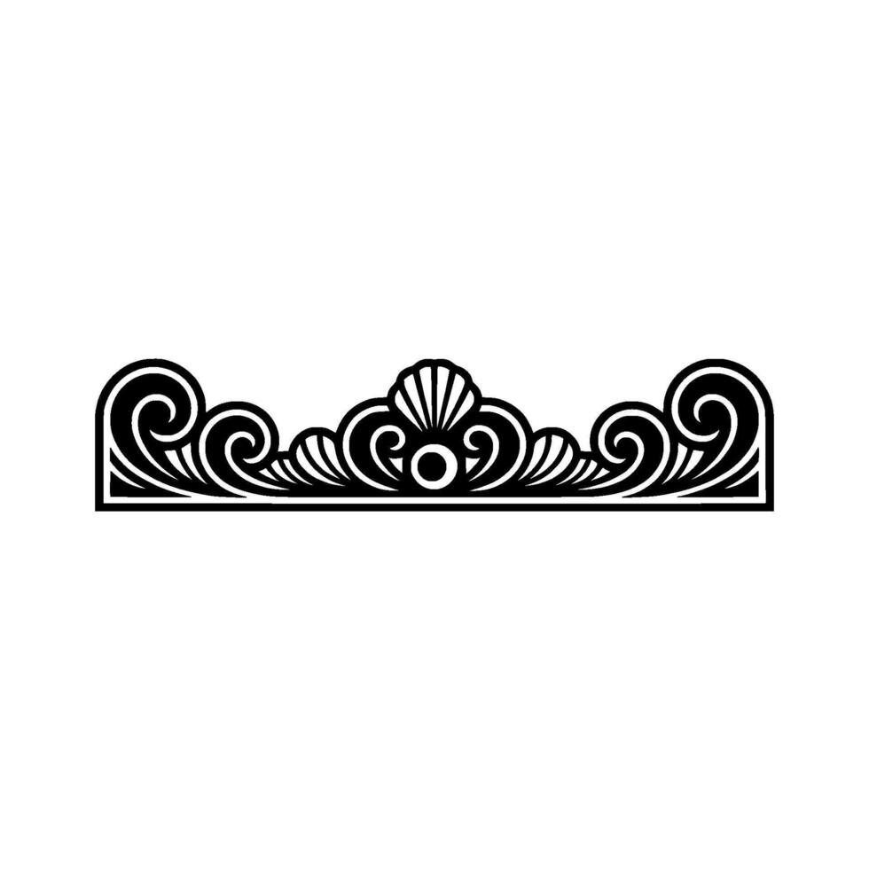 Elegant Scrollwork Element in Black and White vector