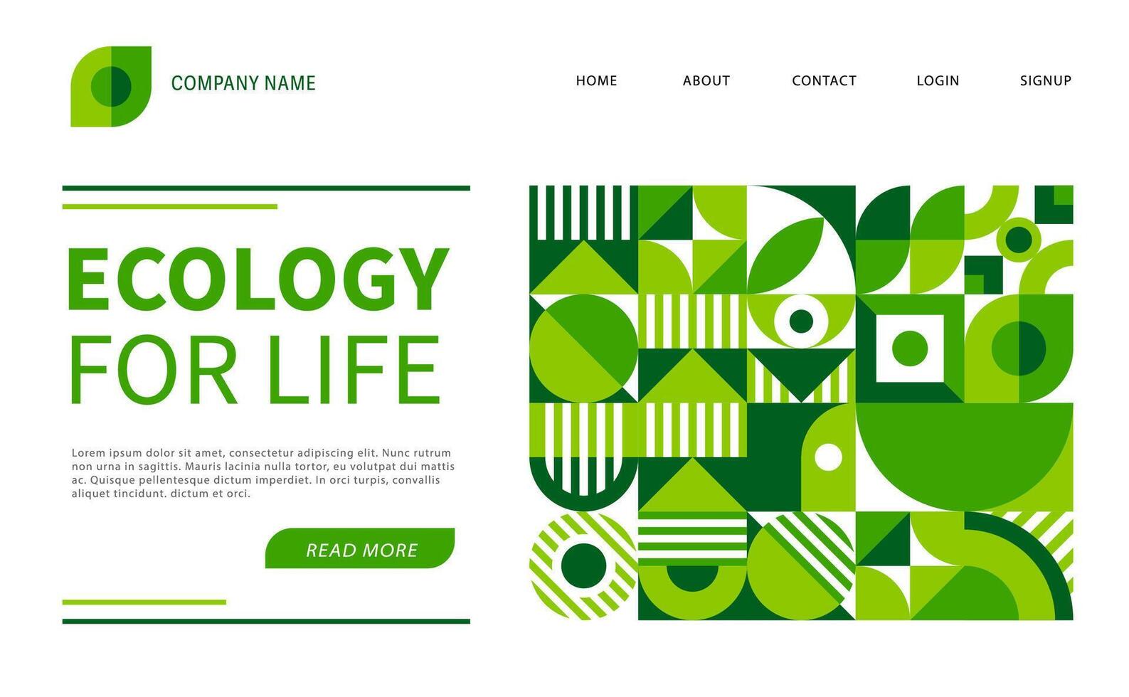 Environment ecology landing page with eco pattern vector