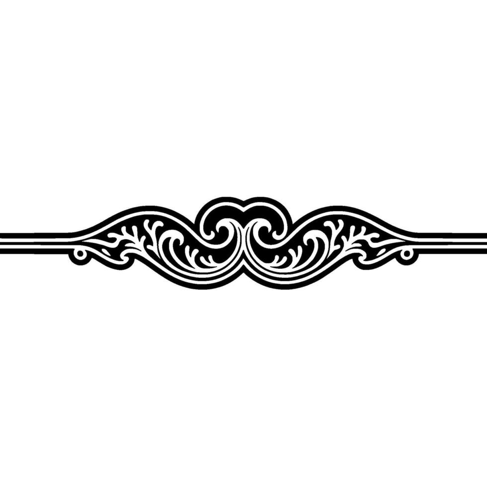 Ornate Black and White Decorative Border Element, Classic vector