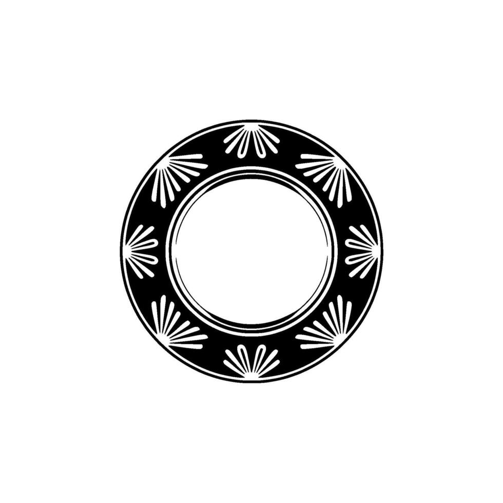 Decorative Black and White Circular Element vector