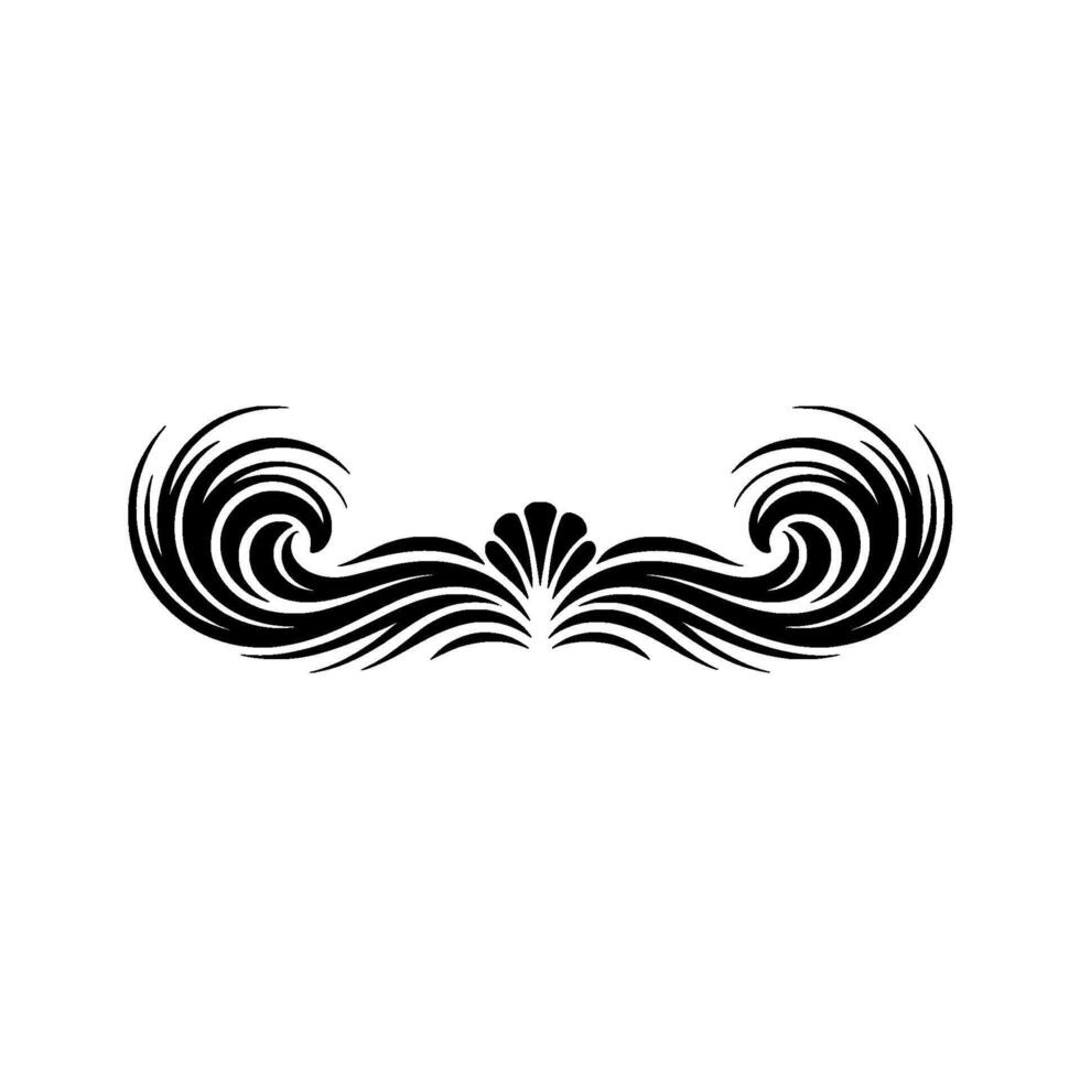 Elegant Swirl Ornament - Black and White vector