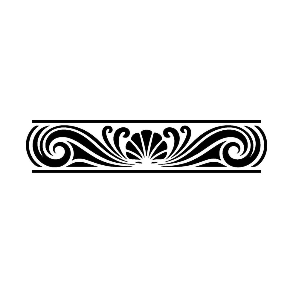 Elegant Black Ornament Floral Swirl Border for Elements vector