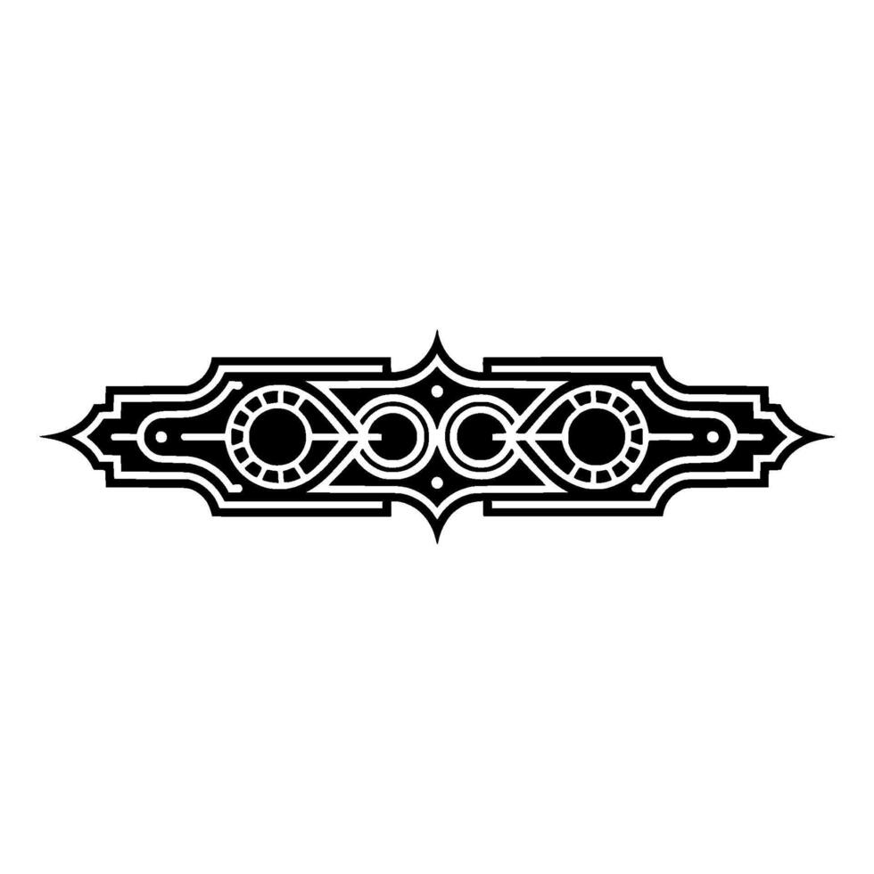 Geometric Deco Ornament on White Elegant Line Art for vector