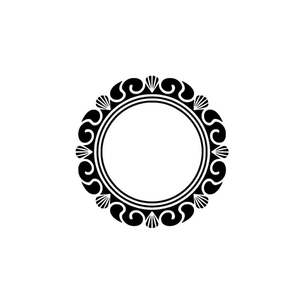 Elegant Black and White Circular Frame, Ornamental for Branding vector