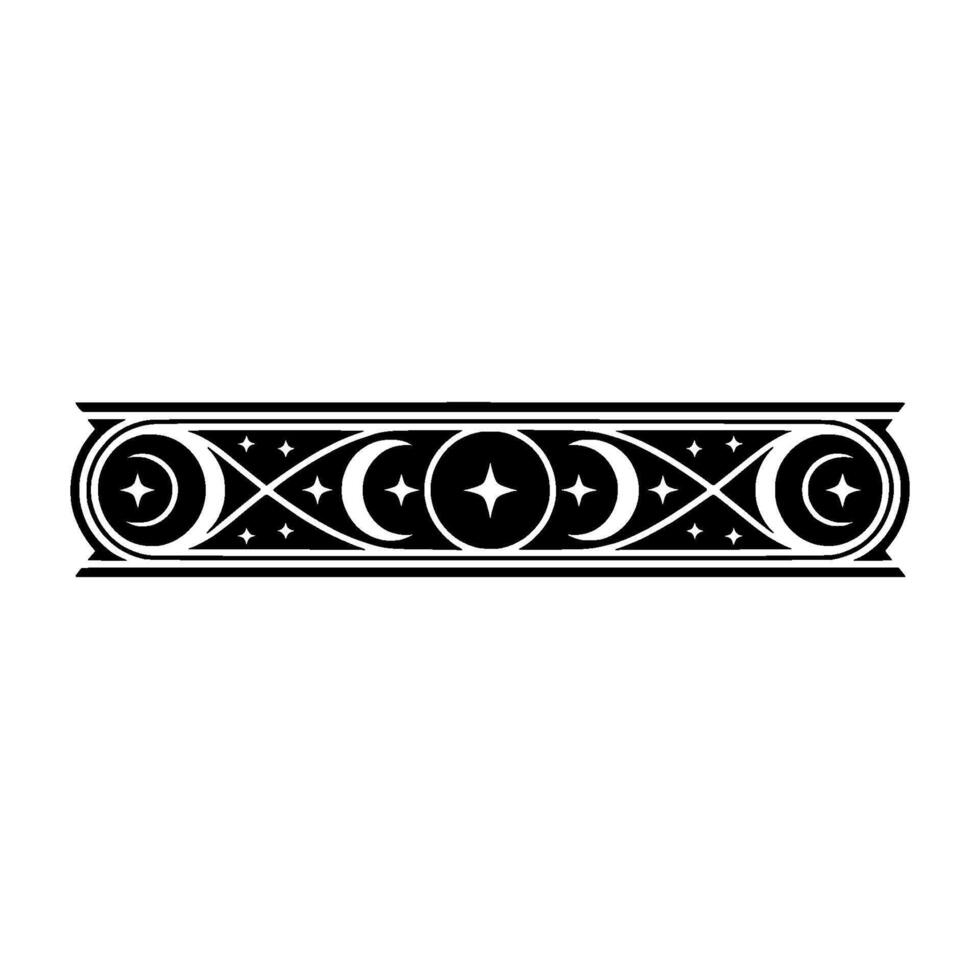 Celestial Border Elegant Moon and Star on White vector