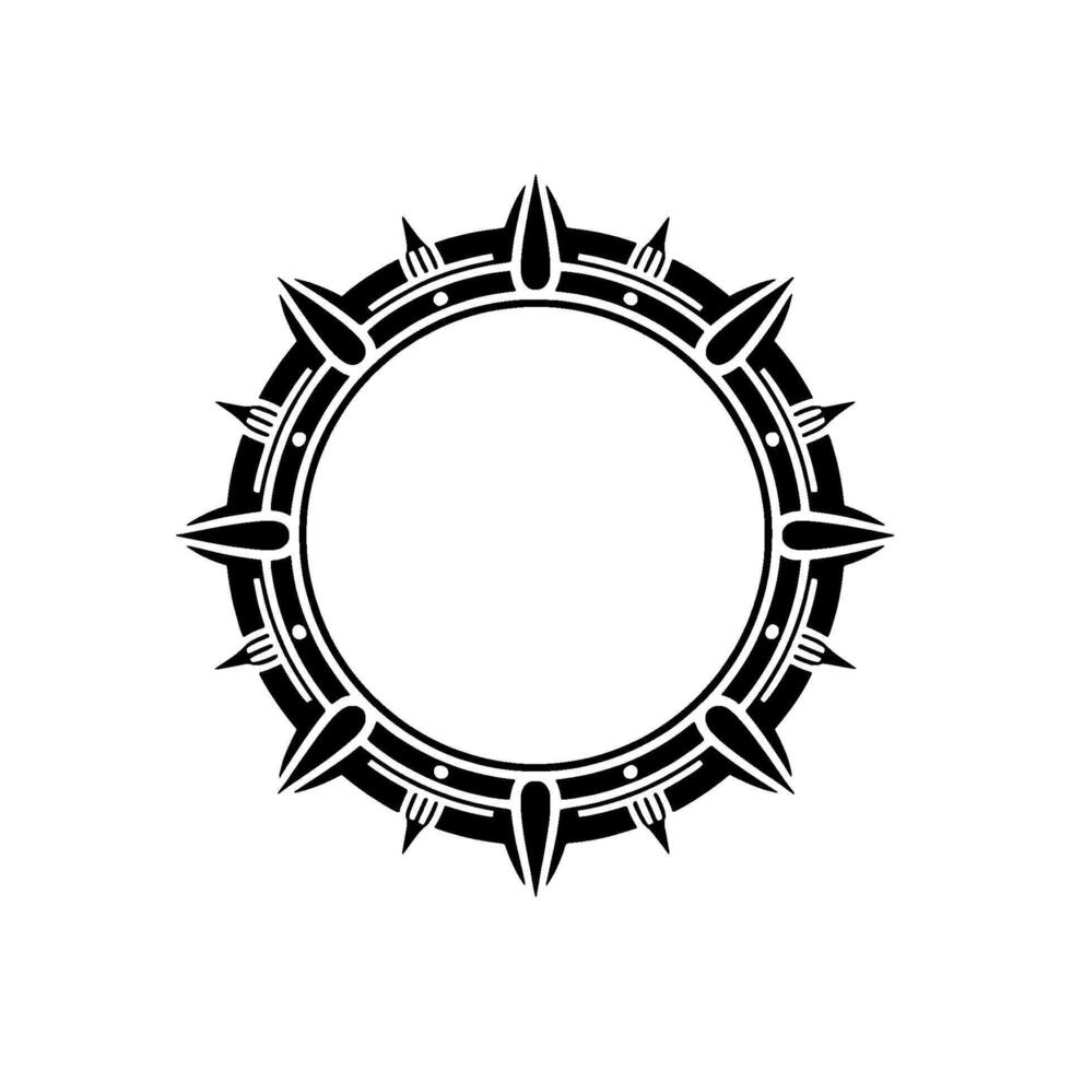 Geometric Ornamental Circle , Black and White, Elegant vector