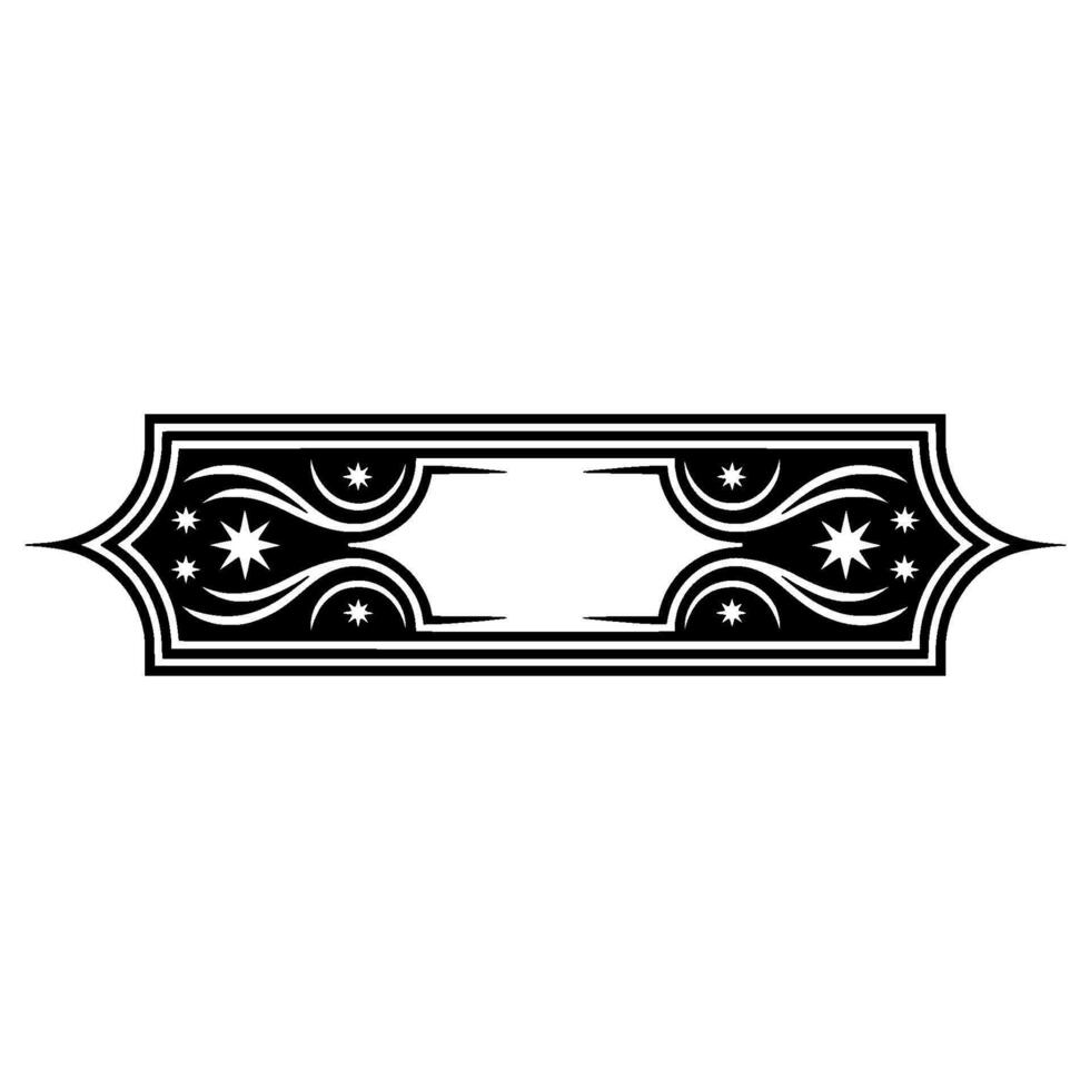 Elegant Black White Banner with Stars Swirls vector