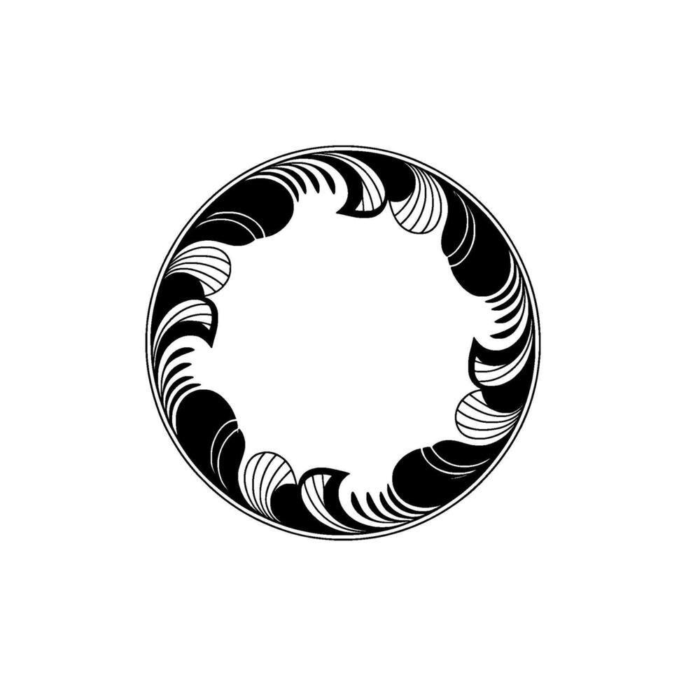 Elegant Art Deco Circle Frame in Monochrome vector