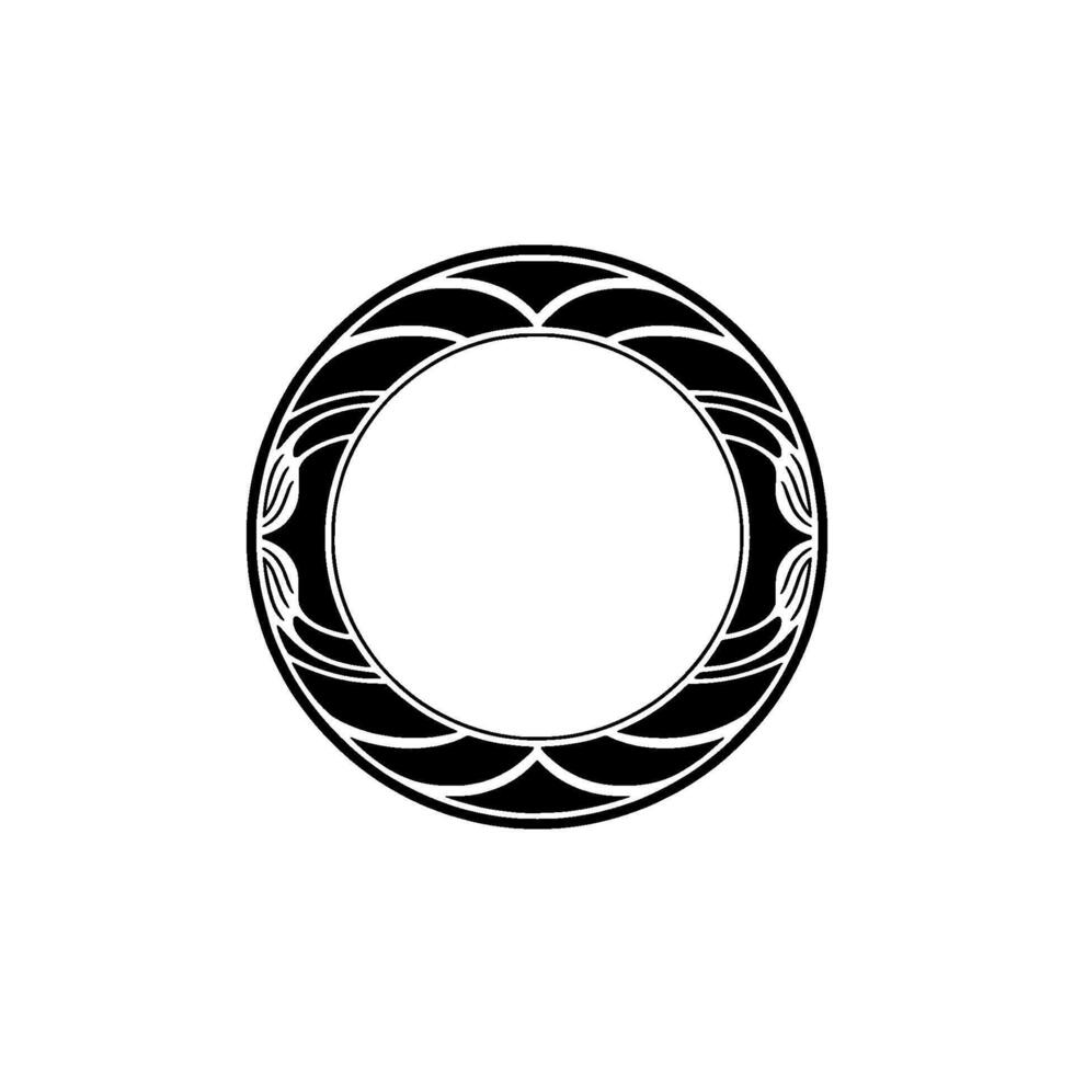 Art Deco Circular Frame on White Background vector