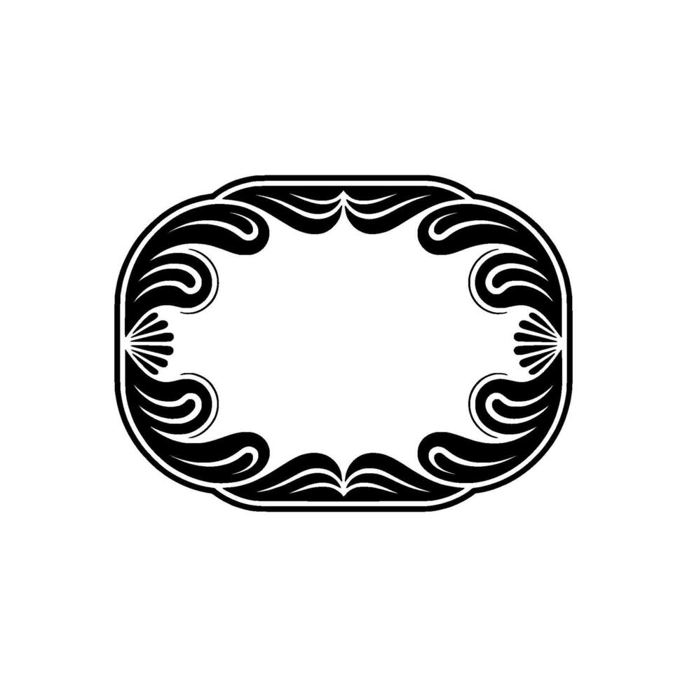 Elegant Black and White Ornamental Oval Frame Illustration vector