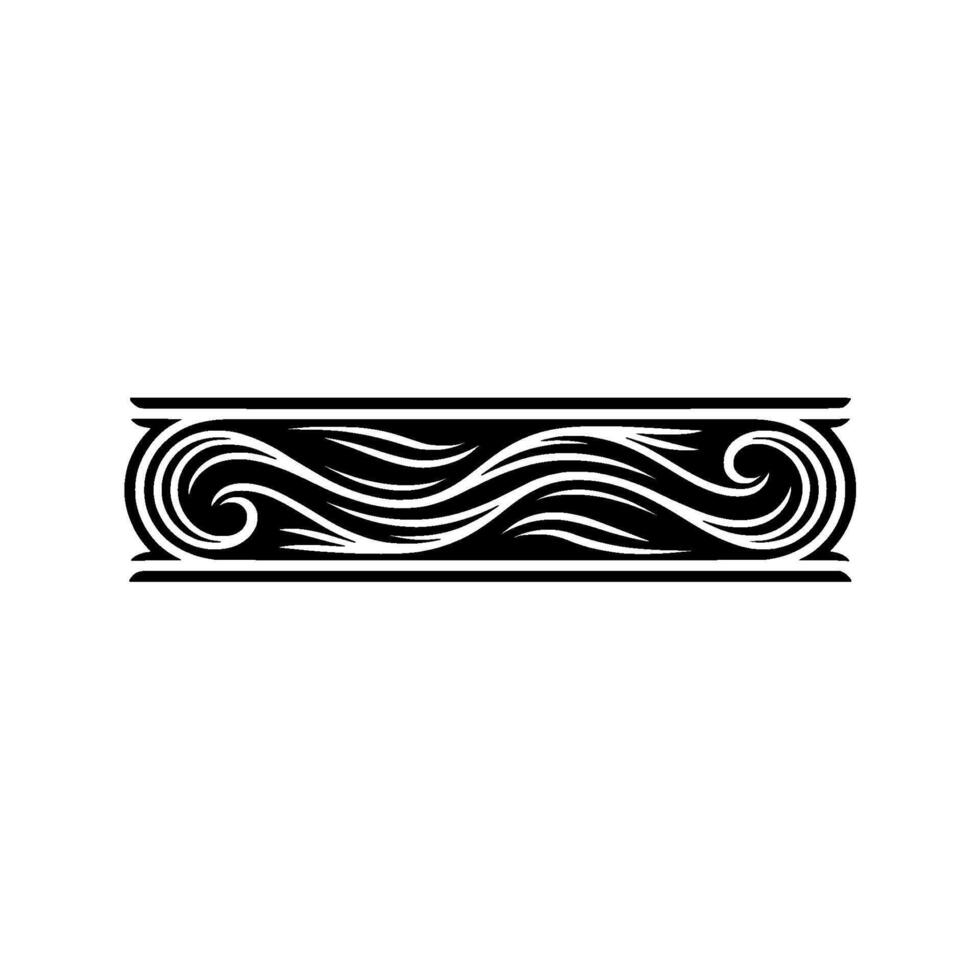 Elegant Black and White Wave Border - Decorative Element vector
