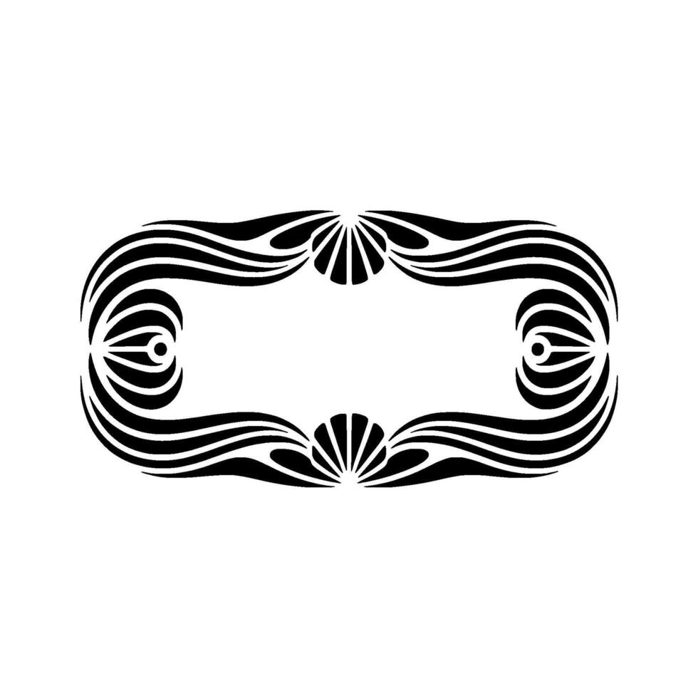 Art Deco Frame, Black and White Ornamental vector