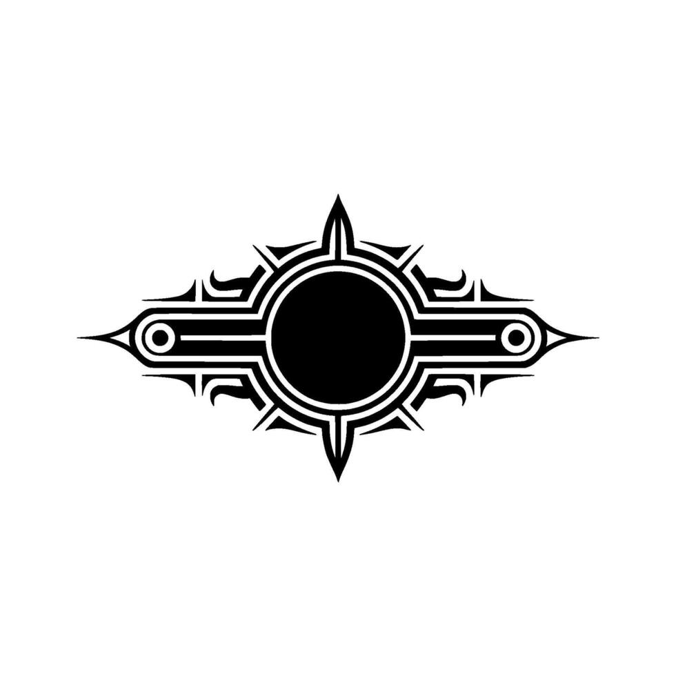 Tribal Ornament, Black and White Minimalist Emblem vector