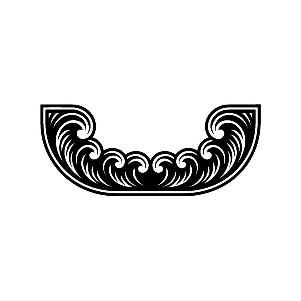 Decorative Black and White Swirl Border, Elegant vector