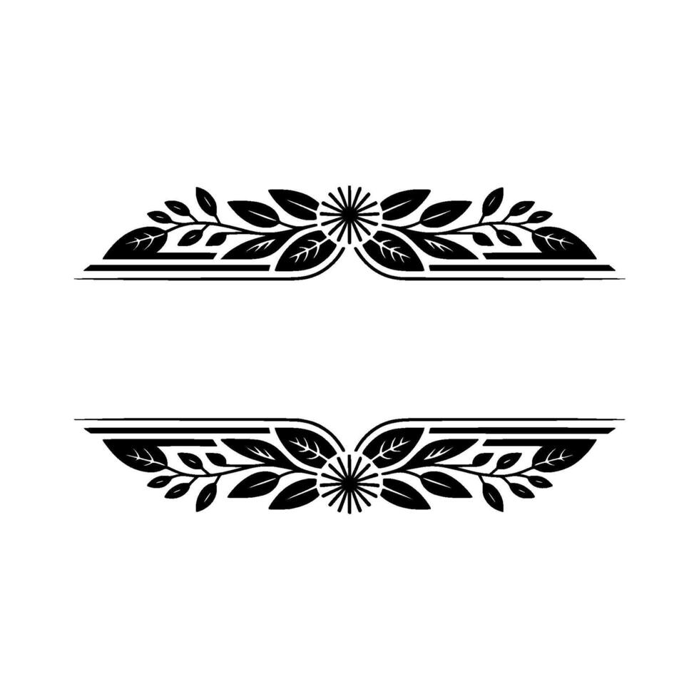Elegant Floral Border in Black,- and White vector