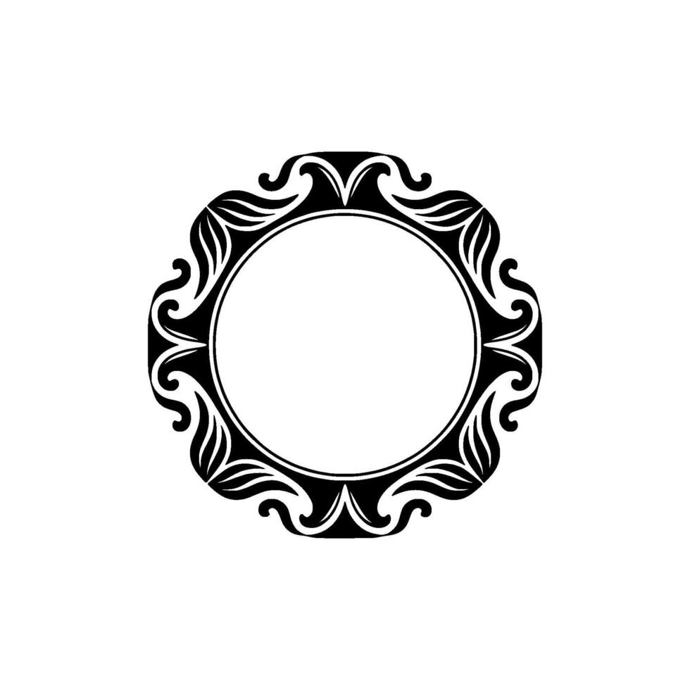 Elegant Black Decorative Frame on Neutral Background Element vector