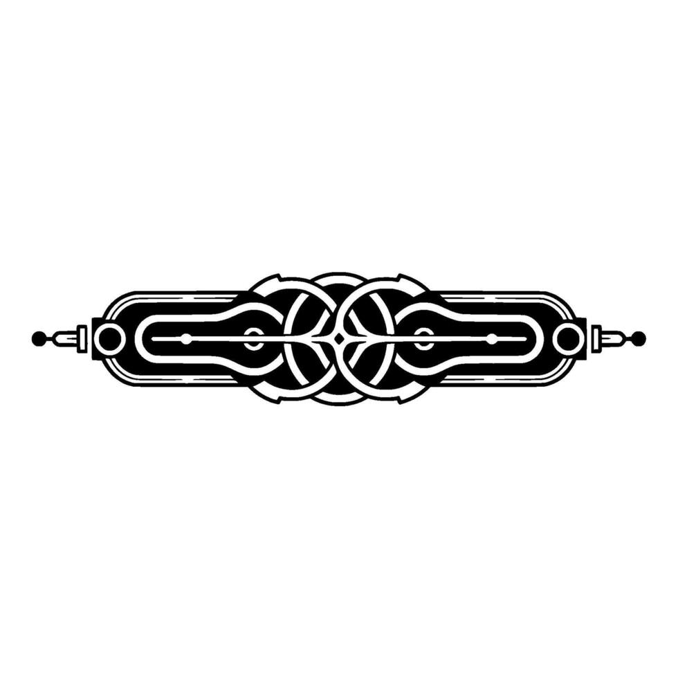 Abstract Decorative Ornament, Black and White, Geometric vector