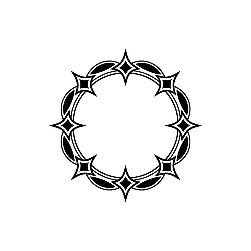 Geometric Starburst Circle Frame Illustration on White vector