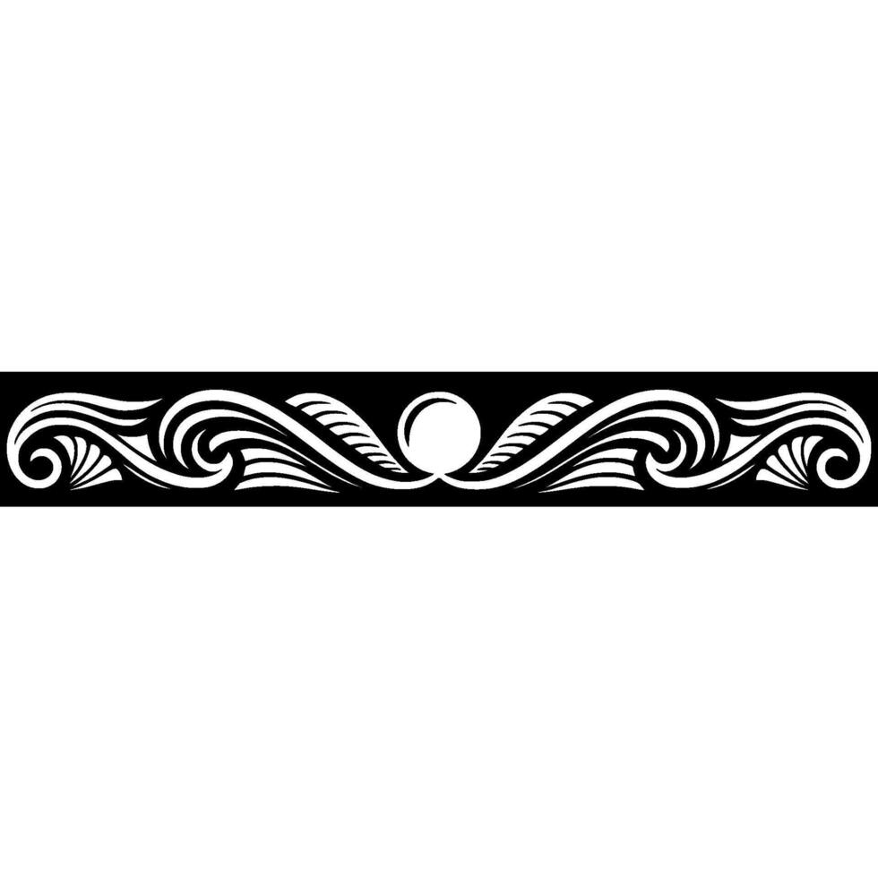 Elegant Black and White Border with Swirls and Ball vector