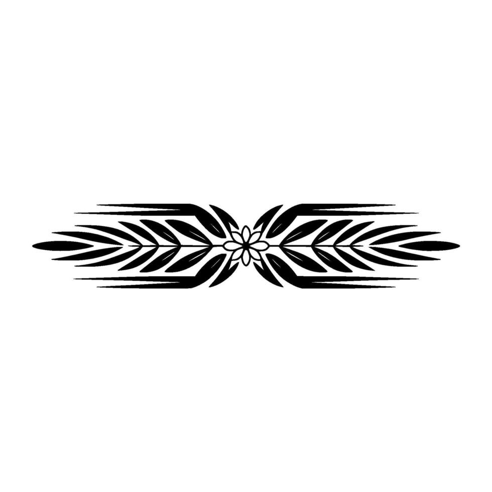 Elegant Black Leaf- Ornament on White Background vector