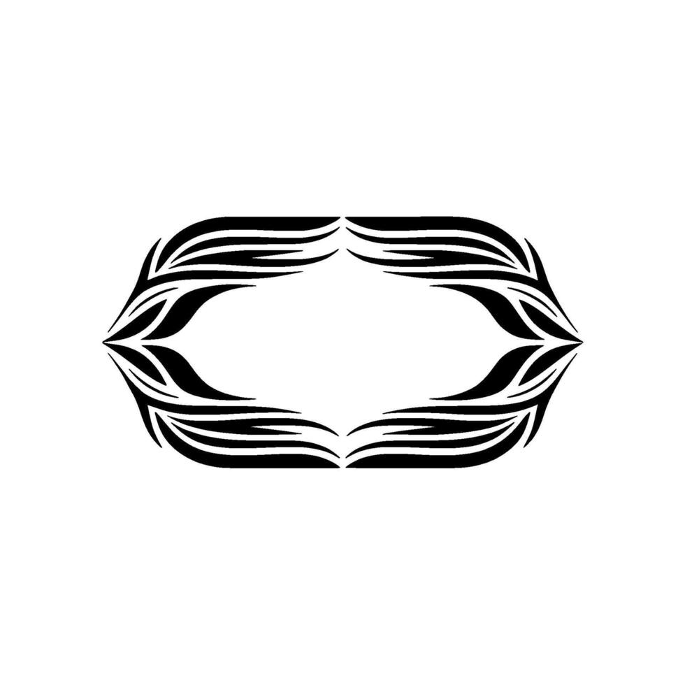 Elegant Black and White Floral Oval, Frame vector
