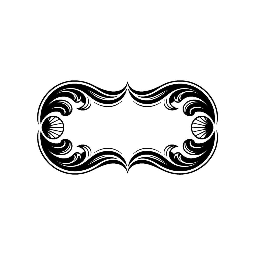 Elegant Black White Flourish Frame , Blank Space for Text vector