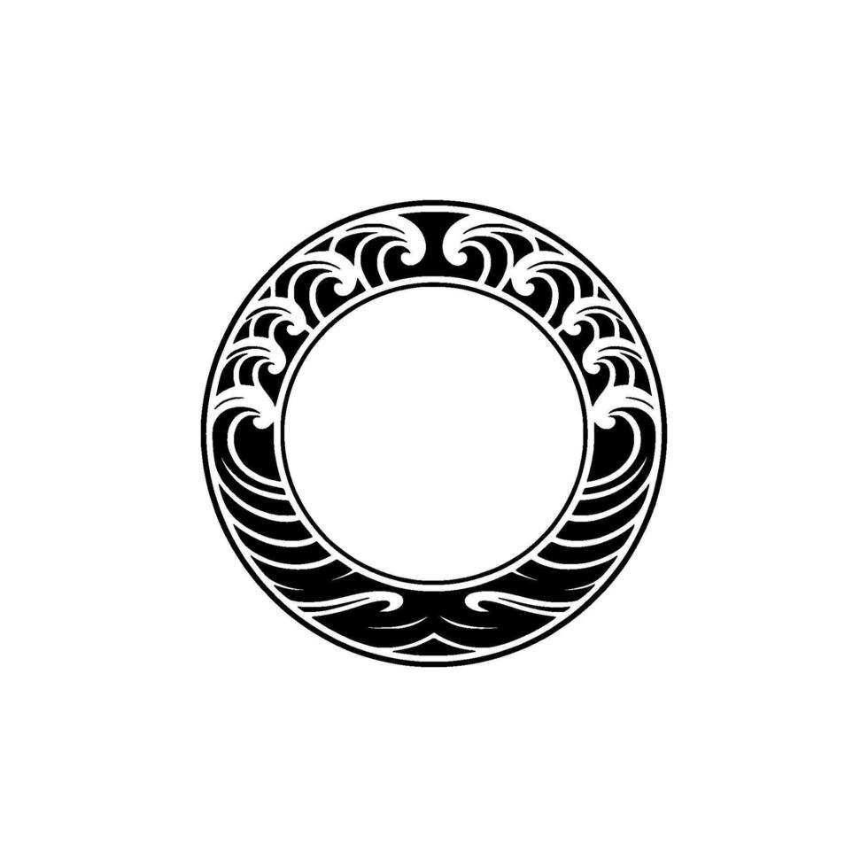 Elegant Black and White Decorative Circle Ornament vector