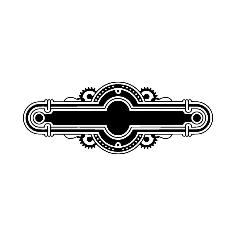 Steampunk Banner , Black and White , Elegant Element vector