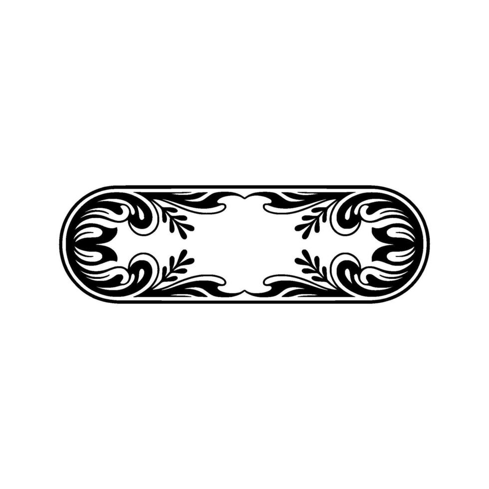 Elegant Ornamental Black and White Frame on Light Gray Background vector