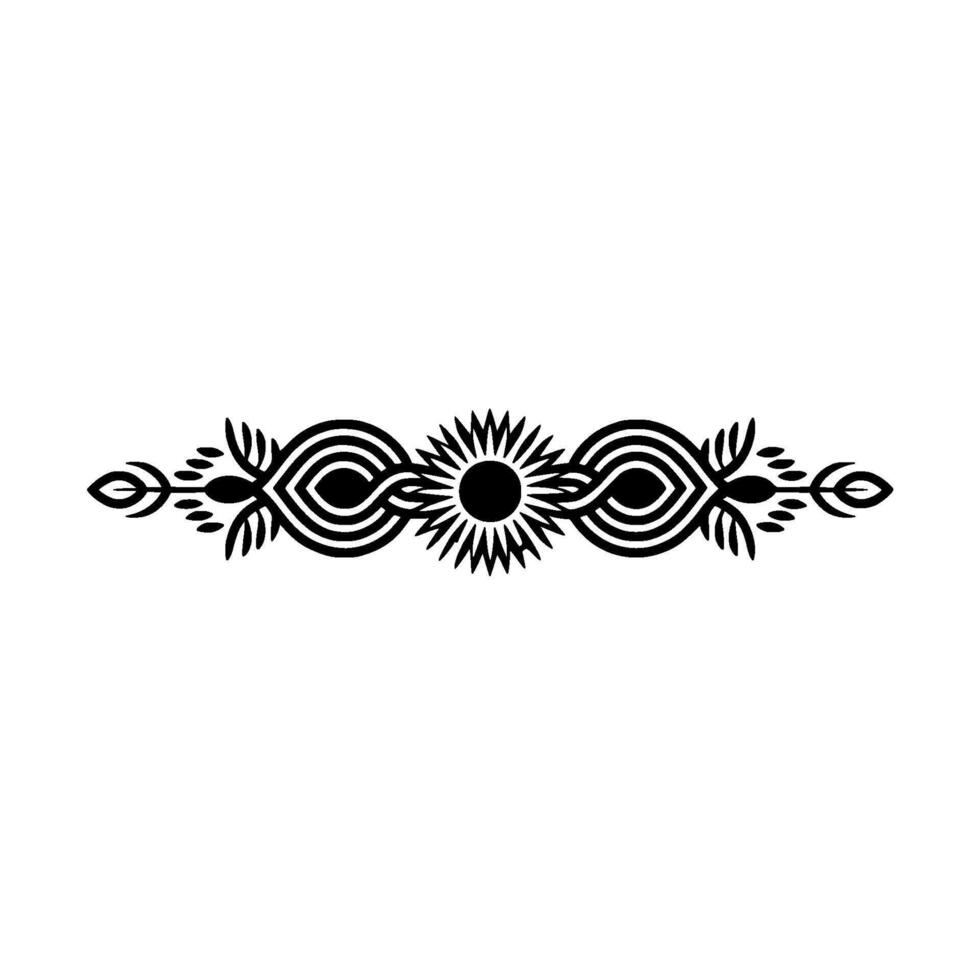 Decorative Black Floral Border, Elegant Element, Illustration vector