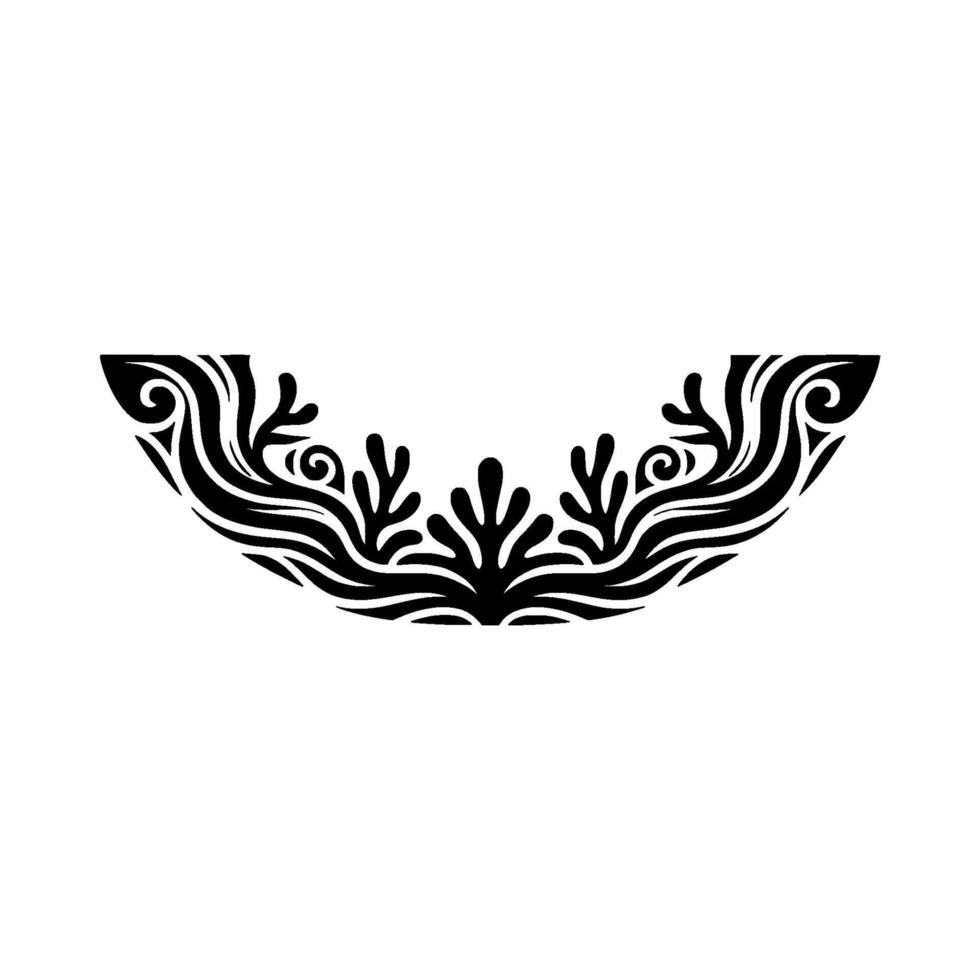 Elegant Floral Semicircle Silhouette on White Background vector