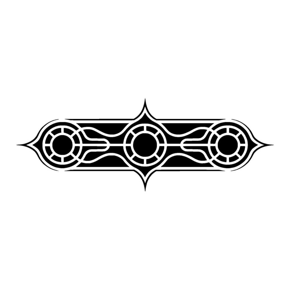 Geometric Symmetry Black White Ornamental Element vector