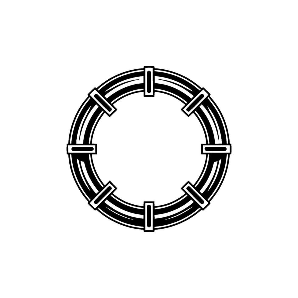 Modern Industrial Circular Motif Minimalist Black and White vector